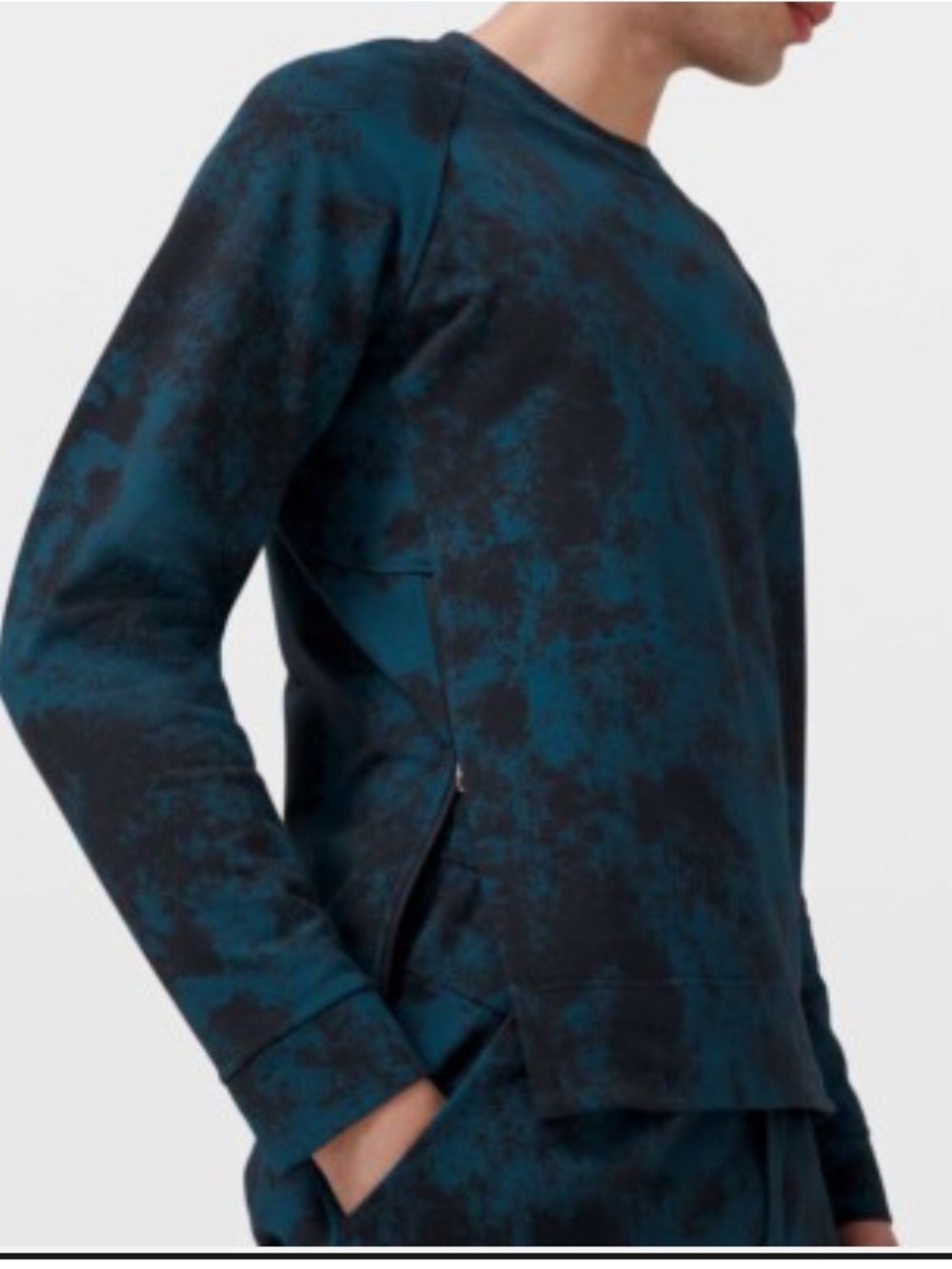 lululemon athletica Men's Teal-Patterned Crewneck Sweatshirt #23